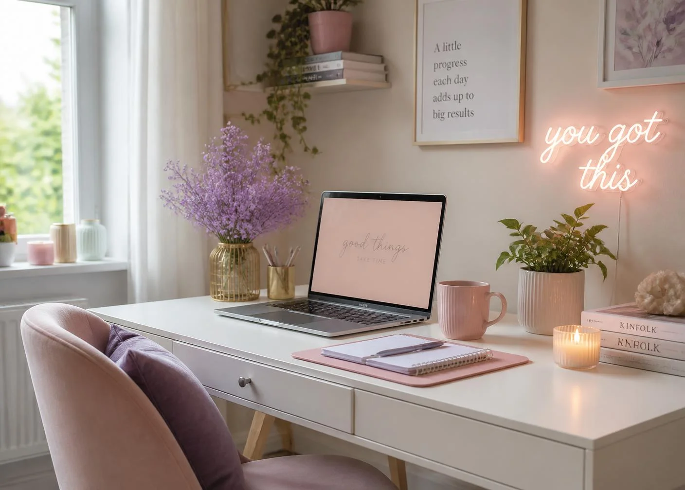 Espacio hogareño con laptop organizado para trabajar desde casa
